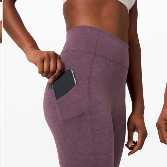 lululemon athletica Pants - Lululemon Invigorate High-Rise Crop 23” Leggings Size 6 Heathered Black Currant